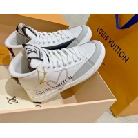 Grade Quality Louis Vuitton Charlie LOVE High-top Sneakers White/Grey 072002