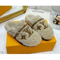 Good Product Louis Vuitton Winterbreak Shearling Comfort Flat Mules Grey 721110