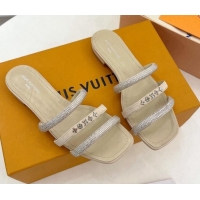 Stylish Louis Vuitton Appeal Flat Slide Sandals Apricot 081069