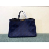 Reasonable Price Fendi X-Tote houndstooth wool shopper with FF embroidery 8BH374A dark blue