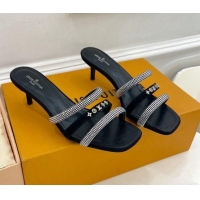 Good Looking Louis Vuitton Appeal Mid-Heel Slide Sandals 5.5cm Black 081074