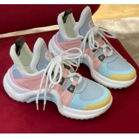 Hot Style Louis Vuitton LV Archlight Leather Sneakers 81902 Pink/Blue/Ginger 818058