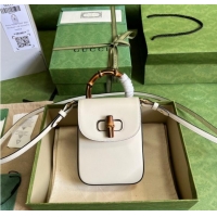 Reasonable Price Gucci Bamboo mini handbag 702106 White