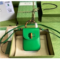 Trendy Design Gucci Bamboo mini handbag 702106 green