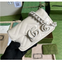 Inexpensive Gucci GG Marmont belt bag 699757 white