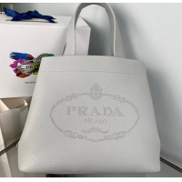 Good Product Prada leather tote bag 1AG833 gray