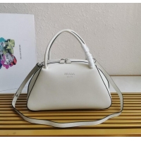 Shop Grade Prada leather tote bag 1BD665 white