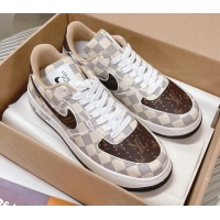 Best Grade Louis Vuitton and Nike "Air Force 1" Low Sneakers in Damier and Monogram Canvas 082637