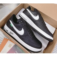 Good Quality Louis Vuitton and Nike "Air Force 1" Low Leather Sneakers Black/White 082646