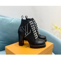 Good Product Louis Vuitton Star Trail Ankle Boots in Black LV Leather 090950