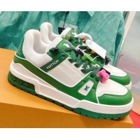 Hot Style Louis Vuitton LV Trainer Sneakers with Charm Green 090962