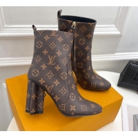 Sumptuous Louis Vuitton Silhouette Ankle Boots 10cm in Monogram Canvas 921102