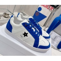 Grade Dior Calfskin Star Sneakers White/Blue 2052644