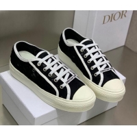 Grade Quality Dior Walk'n'Dior Sneakers in Black Macrame Embroidered Cotton 2062146