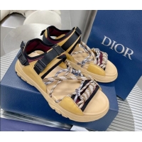 Luxury Dior Men's H-Town Sneakers Yellow 062156