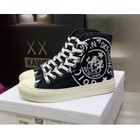 Perfect Dior Walk'n'Dior Canvas High-top Sneakers with Union Print Black 070468