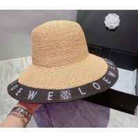 Trendy Design Loewe Straw Wide Brim Hat 033119 Beige/Black 2022