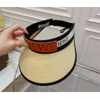 Buy Classic Loewe Straw and Visor Hat with Logo Band LH2442 Beige 2022