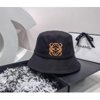 Original Cheap Loewe Canvas Bucket Hat LH2443 Black/Orange 2022