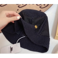 Fashion Show Collection Loewe Suede knit Bucket Hat LH2789 Black 2022