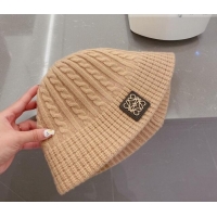 Spot Bulk Loewe Knit Hat Camel LH0830 Brown 2022