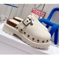 Lower Price Dior Diorquake Clog Mules in White Calfskin 082537