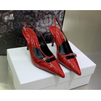 Grade Quality Dior J'adior Slingback Medium Heel Pumps 7.5cm in Patent Leather Red 082547