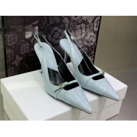 Purchase Dior J'adior Slingback Medium Heel Pumps 7.5cm in Patent Leather Light Blue 082549