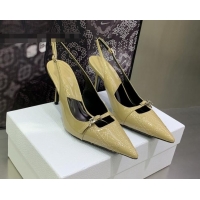 Pretty Style Dior J'adior Slingback Medium Heel Pumps 7.5cm in Patent Leather Apricot 082550