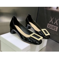 Best Product Dior Idylle Patent Leather Pumps 3.5cm with Pearl Bow Black 090865