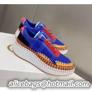 Buy Promotional Chloe Nama Stitching Sneakers C1237 Blue 2022