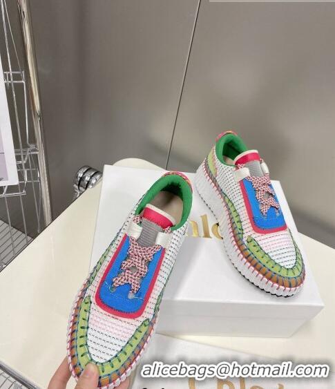 Chic Discount Chloe Nama Stitching Sneakers C1237 White/Green 2022