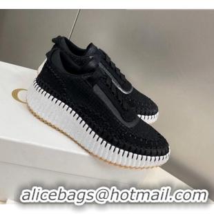 Low Cost Chloe Nama Stitching Sneakers C1237 Black 2022