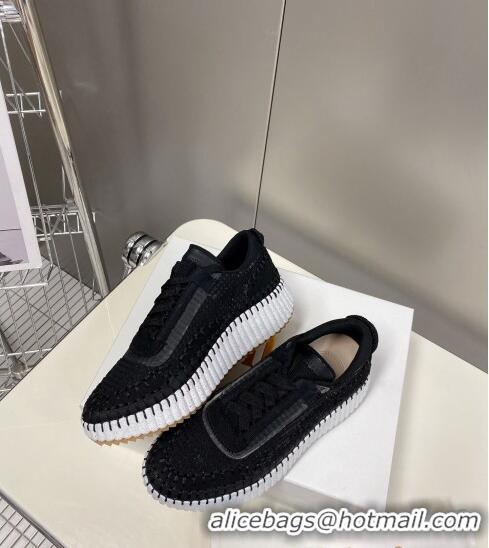 Low Cost Chloe Nama Stitching Sneakers C1237 Black 2022