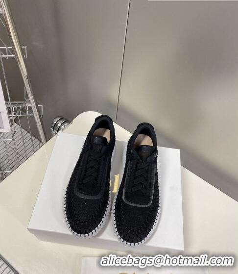 Low Cost Chloe Nama Stitching Sneakers C1237 Black 2022