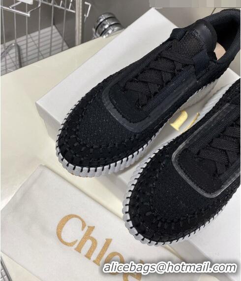 Low Cost Chloe Nama Stitching Sneakers C1237 Black 2022