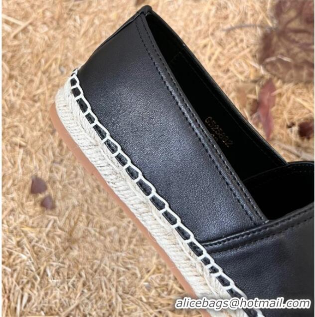 Grade Quality Saint Laurent YSL Lambskin Espadrilles Black 720117