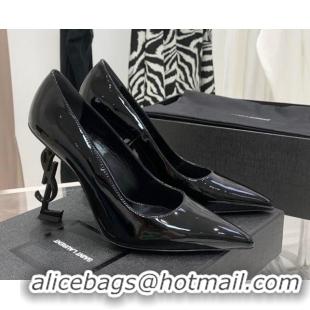 Good Quality Saint Laurent Patent Leather YSLHigh Heel Pumps 11cm All Black 081359