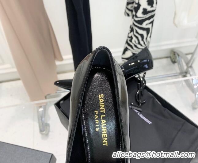 Good Quality Saint Laurent Patent Leather YSLHigh Heel Pumps 11cm All Black 081359