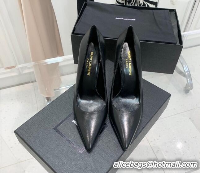 Best Price Saint Laurent Lambskin YSLHigh Heel Pumps 11cm Black/Gold 081361