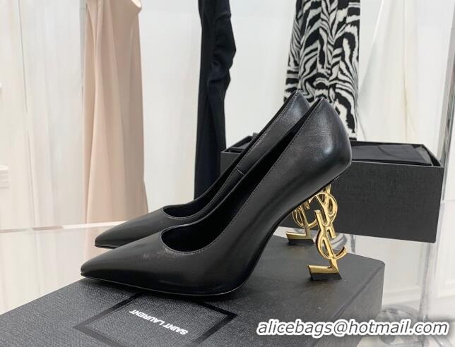 Best Price Saint Laurent Lambskin YSLHigh Heel Pumps 11cm Black/Gold 081361