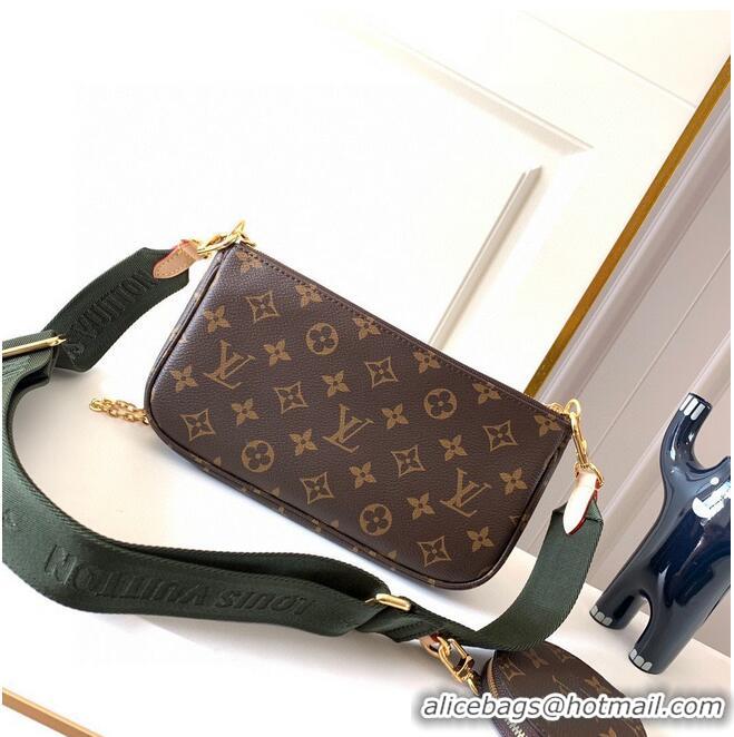 Famous Brand Louis Vuitton original monogram canvas Shoulder Bag MULTI-POCHETTE ACCESSOIRES M44813 Green