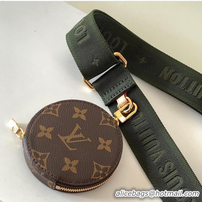 Famous Brand Louis Vuitton original monogram canvas Shoulder Bag MULTI-POCHETTE ACCESSOIRES M44813 Green