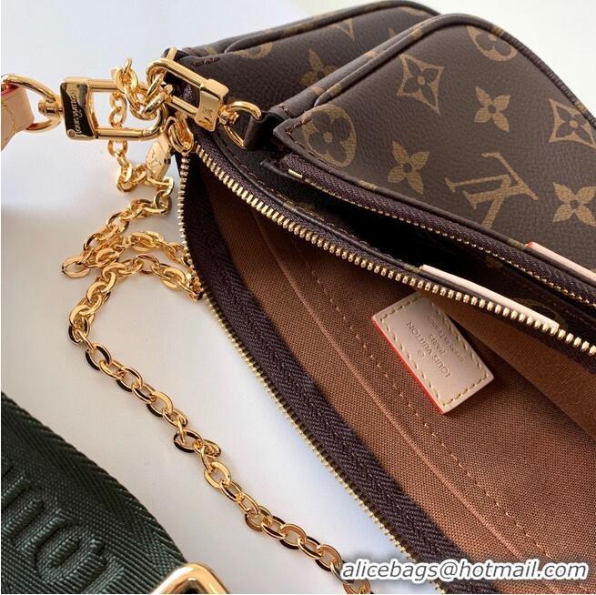 Famous Brand Louis Vuitton original monogram canvas Shoulder Bag MULTI-POCHETTE ACCESSOIRES M44813 Green