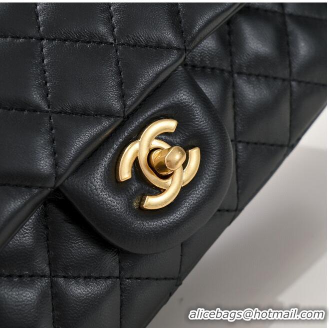 Promotional CHANEL 22B mini CF flap bag with Gold hardware top handle AS2431 Black