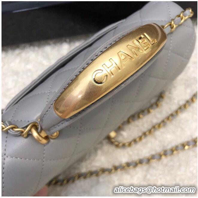 Best Price CHANEL 22B mini CF flap bag with Gold hardware top handle AS2431 Gray