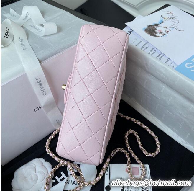 Well Crafted CHANEL 22B mini CF flap bag with top handle AS2431 Pink