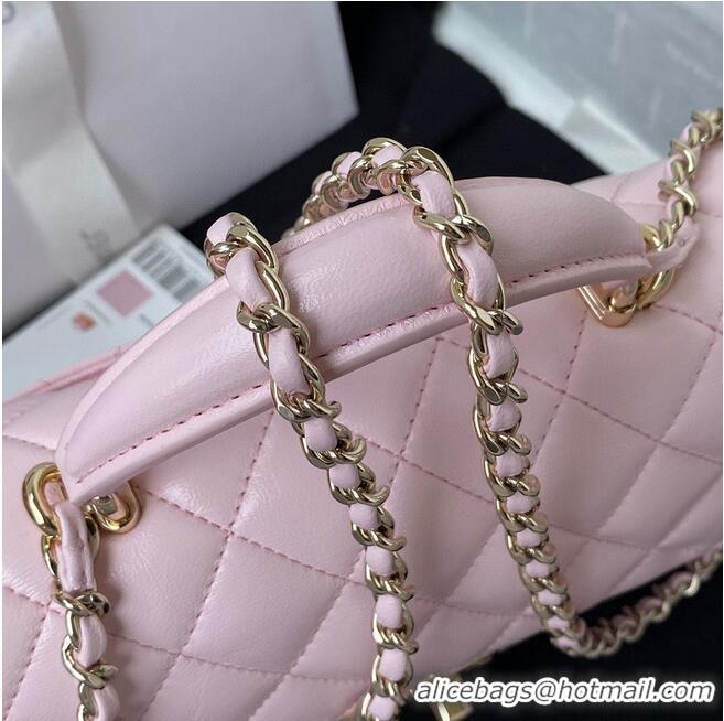 Well Crafted CHANEL 22B mini CF flap bag with top handle AS2431 Pink