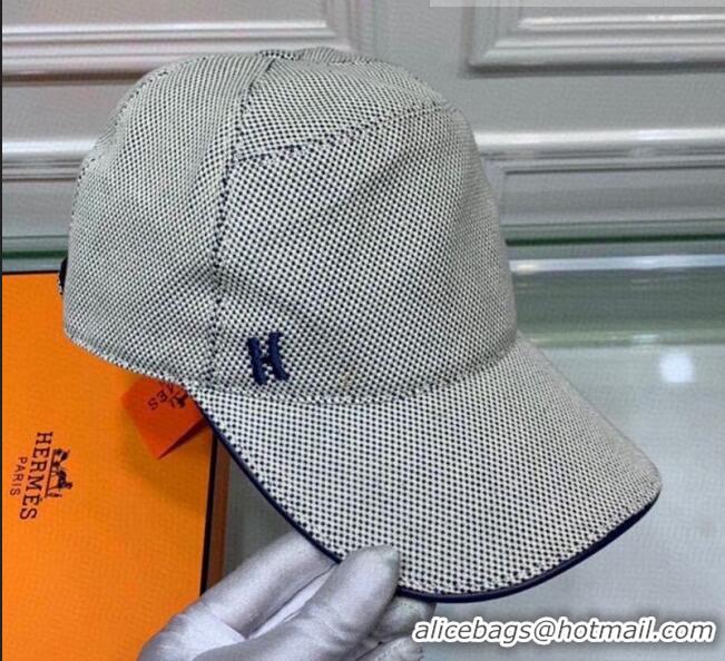 Trendy Design Hermes Canvas Baseball Hat with Side H 0176 Grey 2021