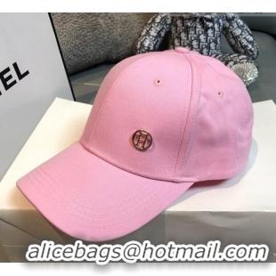 Best Luxury Hermes Canvas Baseball Hat with H Charm 0177 Pink 2021